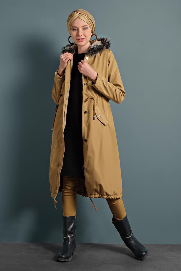 Vêtements hijab  WAIST-SHIRRED HOODED COAT  T 5021 - TRENDTESETTÜR