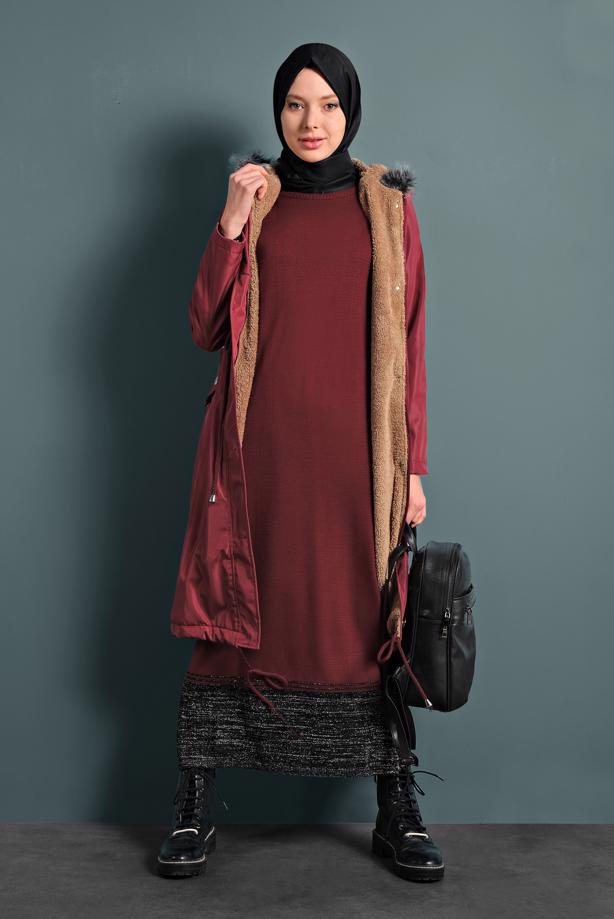 Vêtements hijab  WAIST-SHIRRED HOODED COAT  T 5021 - TRENDTESETTÜR