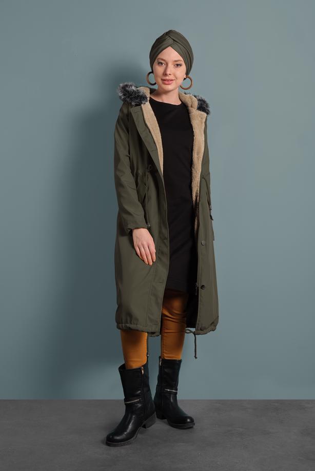 Vêtements hijab  WAIST-SHIRRED HOODED COAT  T 5021 - TRENDTESETTÜR