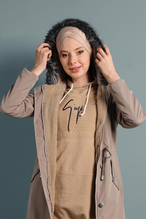 Vêtements hijab  WAIST-SHIRRED HOODED COAT  T 5021 - TRENDTESETTÜR