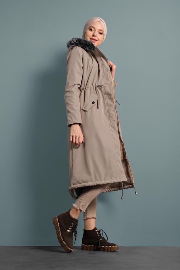Vêtements hijab  WAIST-SHIRRED HOODED COAT  T 5021 - TRENDTESETTÜR