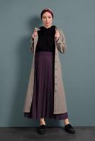 Vêtements hijab VISON MANTEAU DE FOURRURE EN COTON AVEC CEINTURE 5055 
