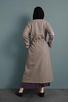 Vêtements hijab VISON MANTEAU DE FOURRURE EN COTON AVEC CEINTURE 5055 