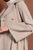 Vêtements hijab BEIGE MANTEAU À ASYMÉTRIQUE AVEC MANCHES À LARGE 7705 