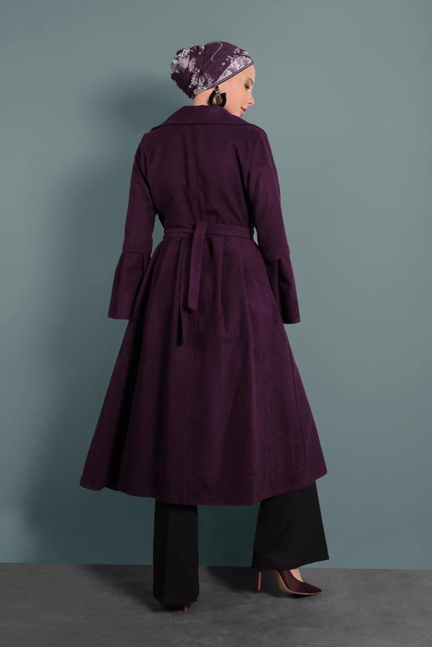 Vêtements hijab  ASYMMETRIC-CUT WIDE-SLEEVED COAT 7705  - TRENDTESETTÜR