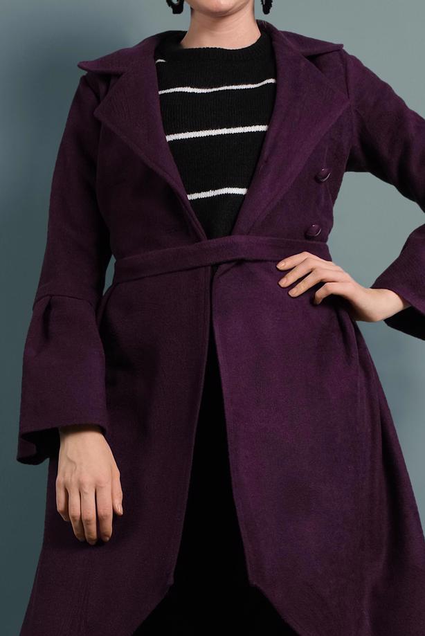 Vêtements hijab  ASYMMETRIC-CUT WIDE-SLEEVED COAT 7705  - TRENDTESETTÜR