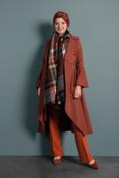 Vêtements hijab BRUN MANTEAU À ASYMÉTRIQUE AVEC MANCHES À LARGE 7705 