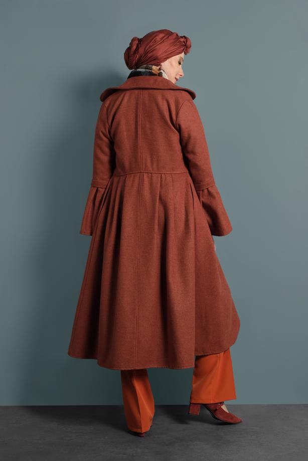 Vêtements hijab  ASYMMETRIC-CUT WIDE-SLEEVED COAT 7705  - TRENDTESETTÜR