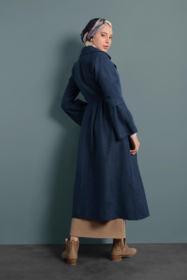Vêtements hijab  ASYMMETRIC-CUT WIDE-SLEEVED COAT 7705  - TRENDTESETTÜR