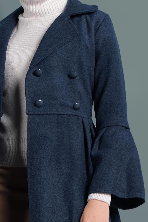 Vêtements hijab  ASYMMETRIC-CUT WIDE-SLEEVED COAT 7705  - TRENDTESETTÜR