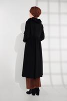 Tesettür giyim SİYAH FERMUARLI KAŞE KABAN 8305