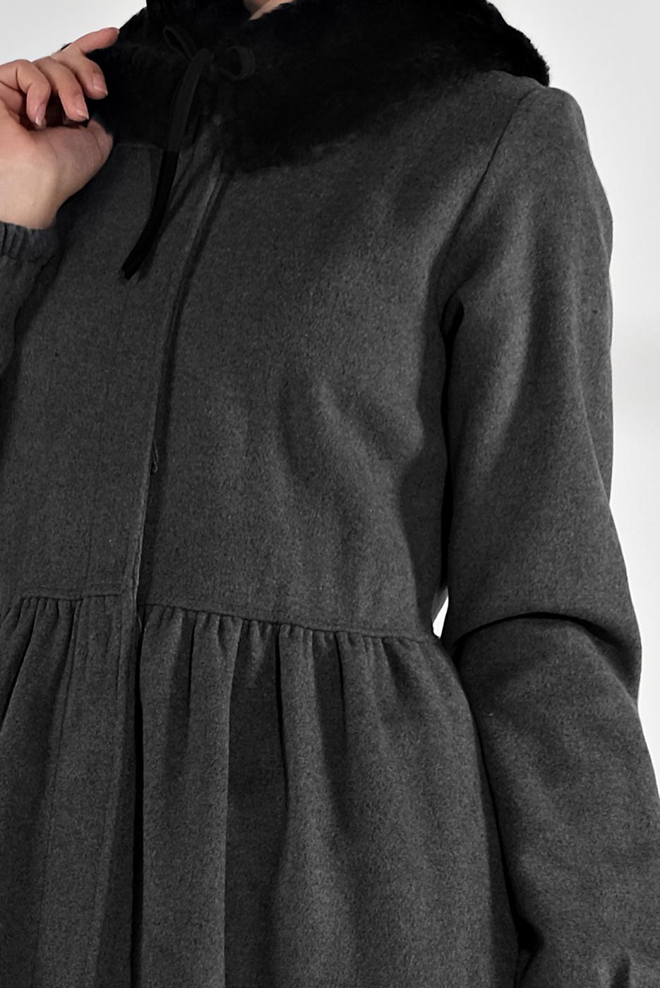 Vêtements hijab GRIS MANTEAU À ZIP CACHÉ 8305