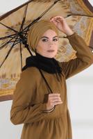 Hijab clothing BROWN HIDDEN-ZIPPED COAT 8305 