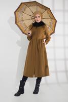 Hijab clothing BROWN HIDDEN-ZIPPED COAT 8305 