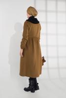 Hijab clothing BROWN HIDDEN-ZIPPED COAT 8305 