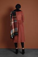 Tesettür giyim KAHVE FERMUARLI KAŞE KABAN 8305