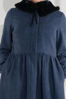 Vêtements hijab BLEU MANTEAU À ZIP CACHÉ 8305