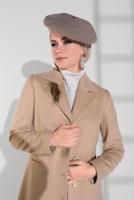 Tesettür giyim BEJ ALVİNA DÜĞMELİ KAŞE KABAN 9802 