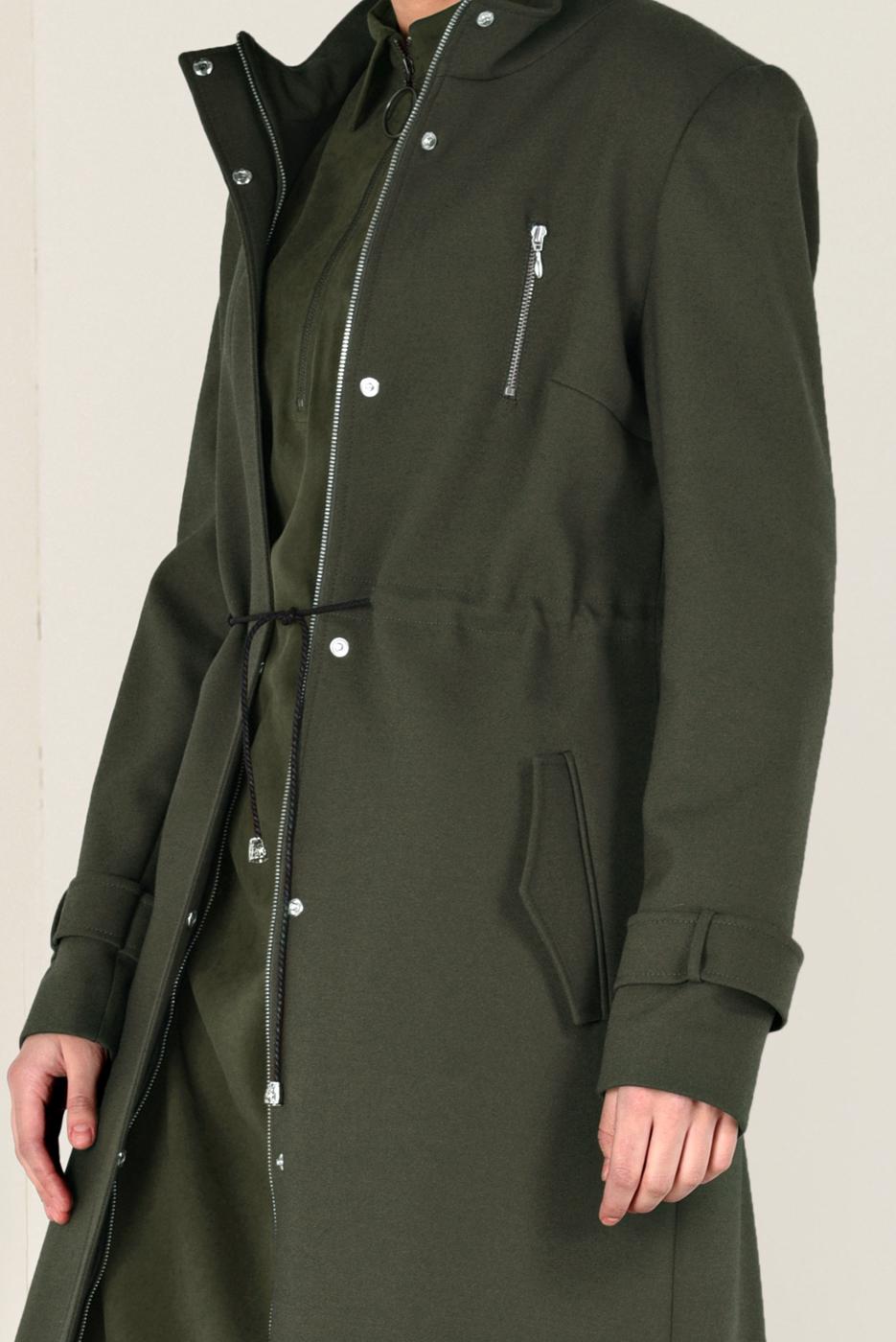 Tesettür giyim HAKİ FERMUARLI KAŞE KABAN 9812