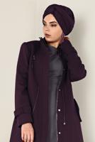 Tesettür giyim MÜRDÜM FERMUARLI KAŞE KABAN 9812