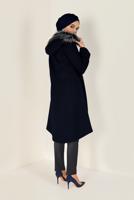 Tesettür giyim LACİVERT BOYDAN DÜĞMELİ KAŞE KABAN 9819