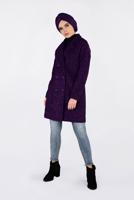 Tesettür giyim FUŞYA ALVİNA KRUVAZE KAŞE KABAN 9833