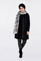 Tesettür giyim SİYAH ALVİNA BİSİKLET YAKA KAŞE KABAN 9835