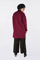 Tesettür giyim KIRMIZI ALVİNA BİSİKLET YAKA KAŞE KABAN 9835