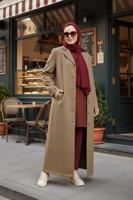 Vêtements hijab BRUN MANTEAU CACHE BOUTONNÉ T 9836
