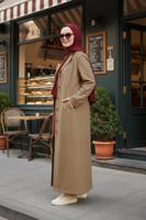 Vêtements hijab BRUN MANTEAU CACHE BOUTONNÉ T 9836