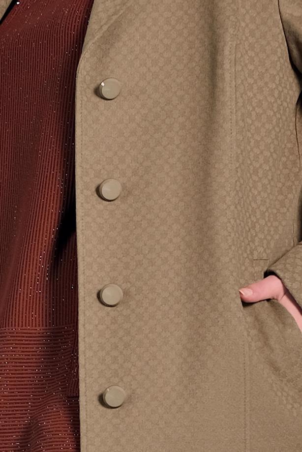 Vêtements hijab BRUN MANTEAU CACHE BOUTONNÉ T 9836 - TRENDTESETTÜR