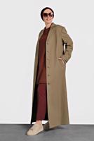 Hijab clothing BROWN BUTTONED WALKER COAT 9836 