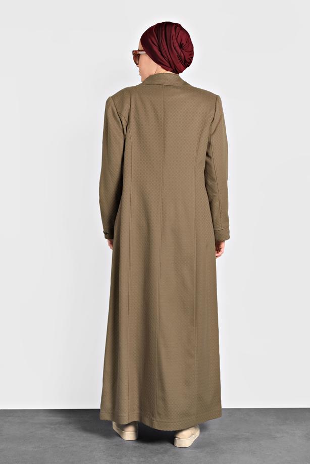 Vêtements hijab BRUN MANTEAU EN LAINE À BOUTONNÉ 9836  - TRENDTESETTÜR