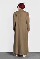 Hijab clothing BROWN BUTTONED WALKER COAT 9836 