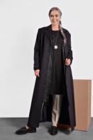 Hijab clothing NAVY BLUE BUTTONED WALKER COAT 9836 