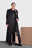 Hijab clothing NAVY BLUE BUTTONED WALKER COAT 9836 