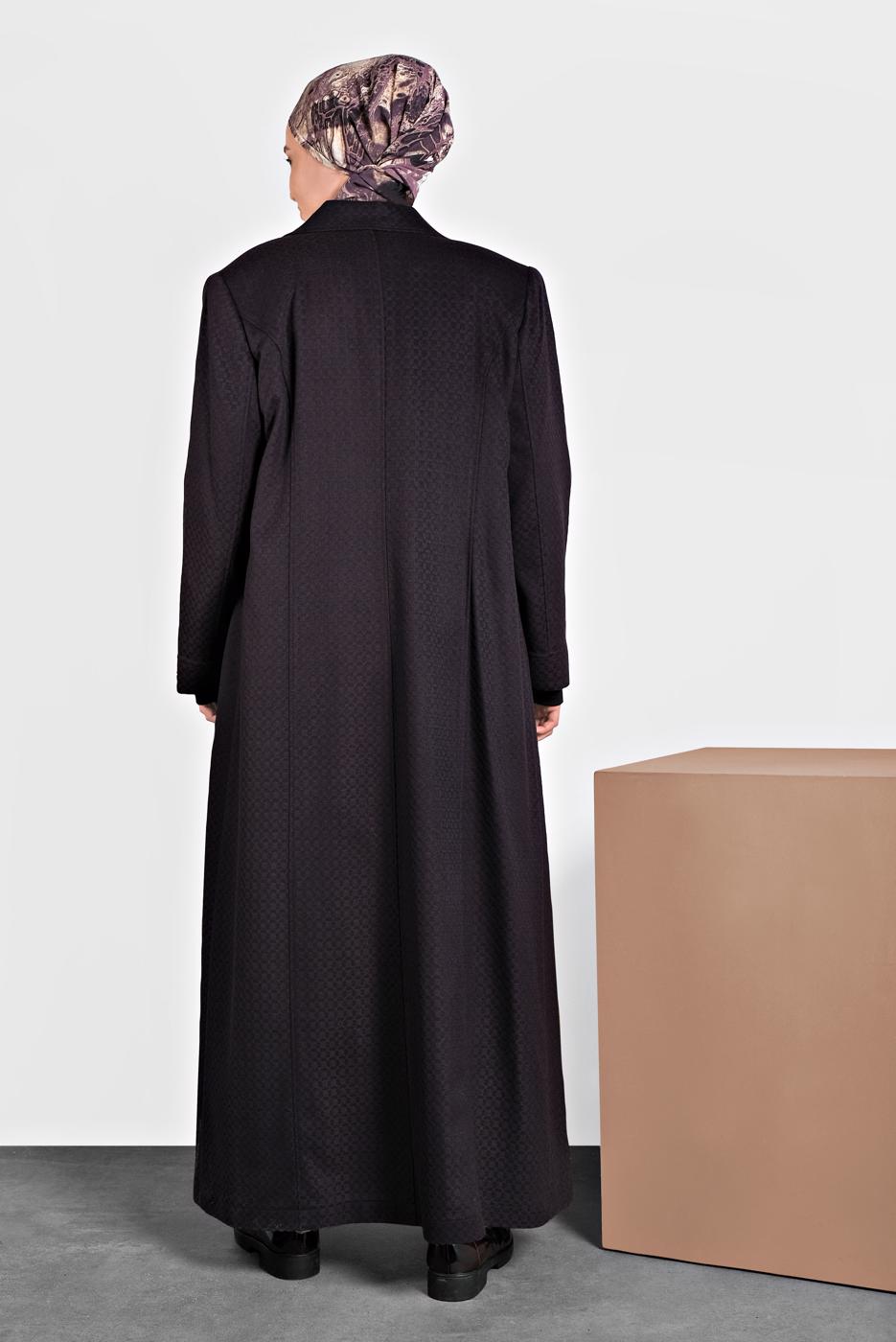 Hijab clothing NAVY BLUE BUTTONED WALKER COAT 9836 