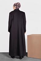 Hijab clothing NAVY BLUE BUTTONED WALKER COAT 9836 