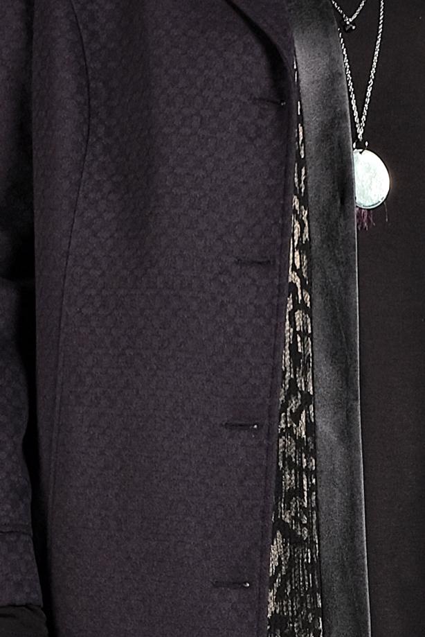 Vêtements hijab BLEU MARINE MANTEAU EN LAINE À BOUTONNÉ 9836  - TRENDTESETTÜR