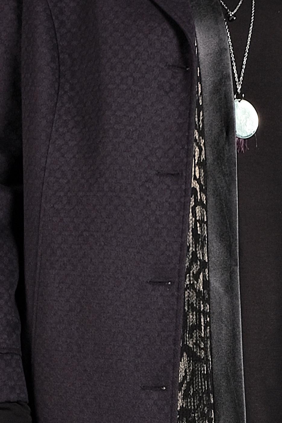 Hijab clothing NAVY BLUE BUTTONED WALKER COAT 9836 