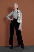 Tesettür giyim SİYAH KADİFE PANTOLON 0913