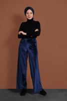 Tesettür giyim LACİVERT KADİFE PANTOLON 0913