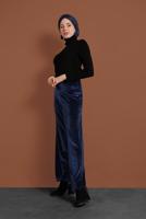 Tesettür giyim LACİVERT KADİFE PANTOLON 0913