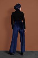 Tesettür giyim LACİVERT KADİFE PANTOLON 0913