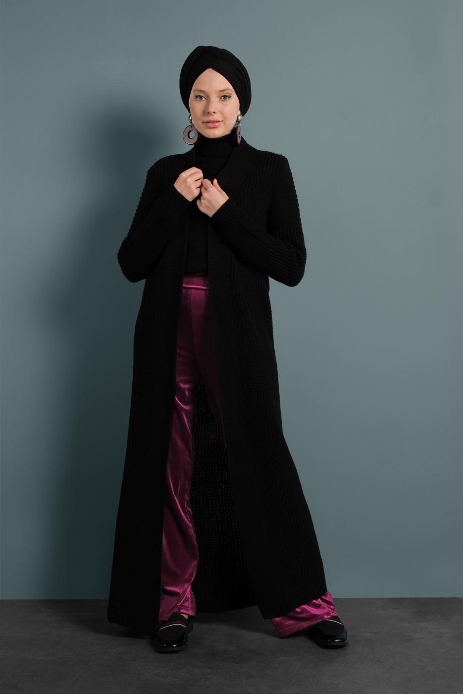 Tesettür giyim MÜRDÜM KADİFE PANTOLON 0913