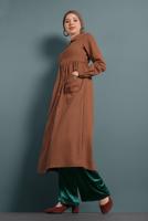 Tesettür giyim YEŞİL KADİFE PANTOLON 0913