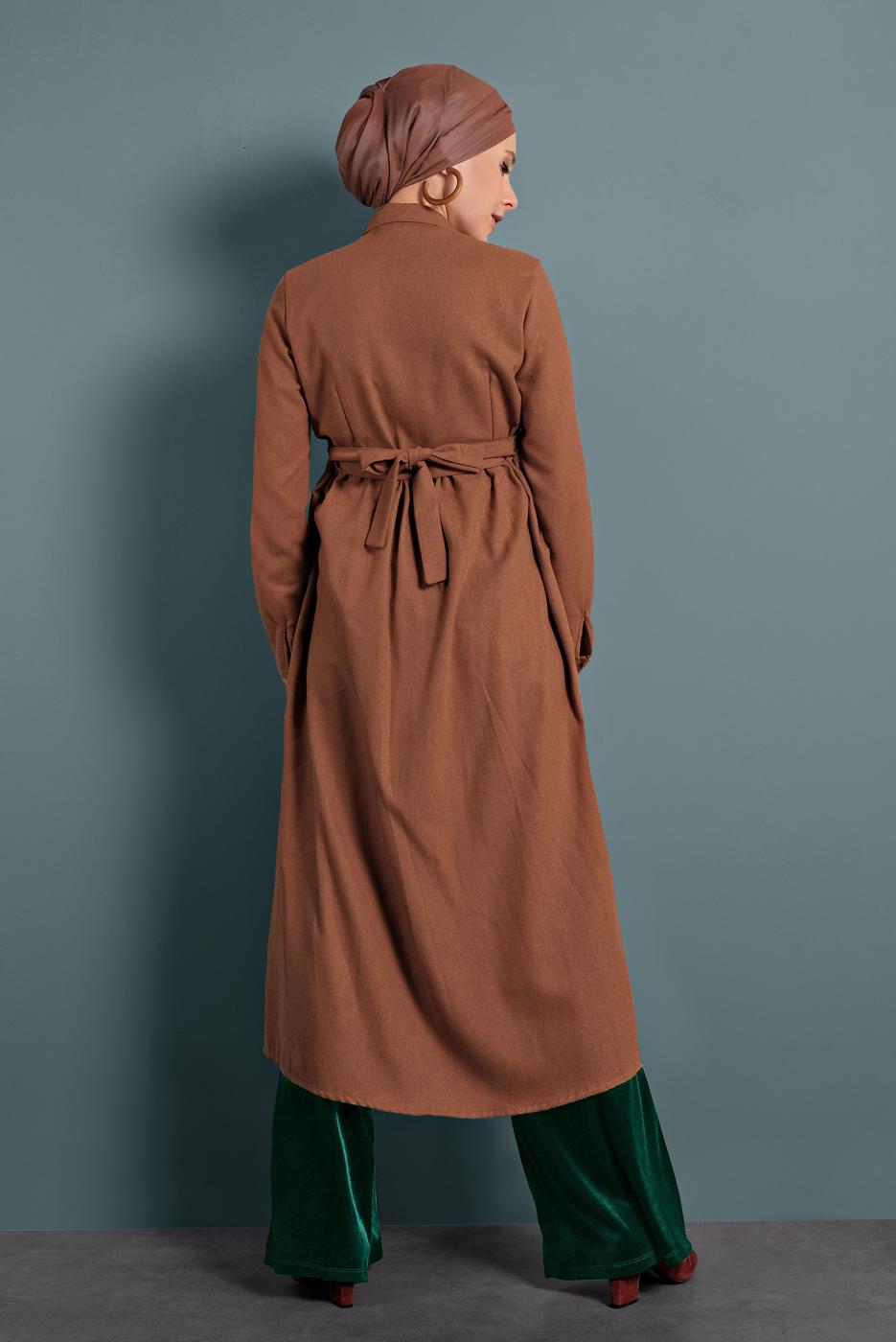 Tesettür giyim YEŞİL KADİFE PANTOLON 0913