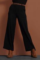Tesettür giyim SİYAH FİTİLLİ BELİ LASTİKLİ PAMUKLU PANTOLON 7330