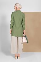 Tesettür giyim BEJ ALVİNA ÇITÇITLI GENİŞ PAÇA PANTOLON 7368