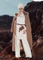 Tesettür giyim KREM FİTİLLİ TRİKO PANTOLON 7400